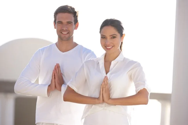 People doing yoga